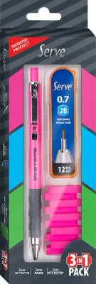 SERVE VERSATİL KALEM STEPS OKUL SETİ 0.7 FOSFORLU PEMBE SV-STEPS07MINSTEPSSGFP