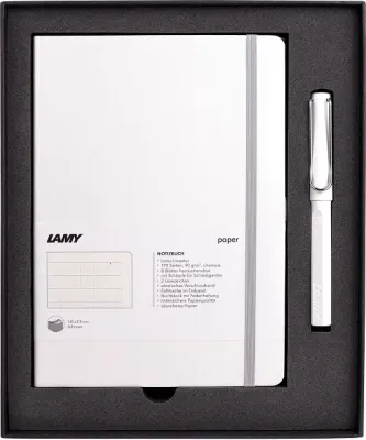 LAMY ROLLER KALEM SET SAFARI BEYAZ+DEFTER A5 YUMUŞAK KAPAK BEYAZ B3B-319B