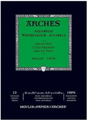 ARCHES SULU BOYA BLOĞU WC CP PA WHNA 21x29.7 300 GR 12 SF A1795091
