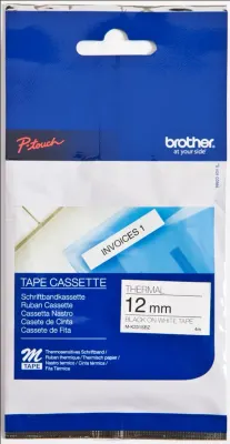 BROTHER PTOUCH ETİKET 12MM BEYAZ-SİYAH K231