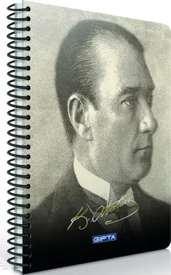 GIPTA DEFTER ATATÜRK A4 SPİRALLİ KARTON KAPAK 100 YP. ÇİZGİLİ 2658