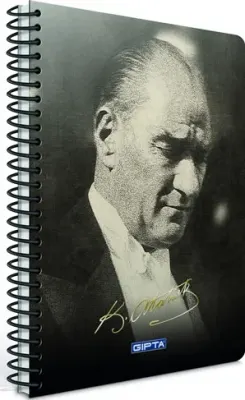 GIPTA DEFTER ATATÜRK 17X24 SPİRALLİ SERT KAPAK 100 YP. ÇİZGİLİ 2650