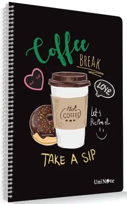 ÇINAR DEFTER A4 COFFEE SPİRALLİ PP KAPAK 60 YP. ÇİZGİLİ 72604