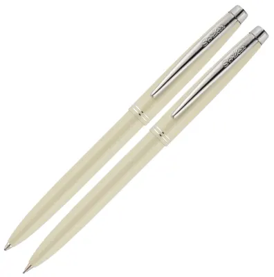 SCRIKSS TÜKENMEZ KALEM + VERSATİL KALEM SET 108 PRESTİJ KRİSTAL KUTU İNCİ BEYAZI