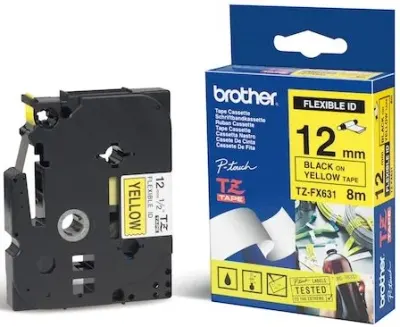 BROTHER PTOUCH ETİKET 12MM SARI-SİYAH ESN.12TFX631