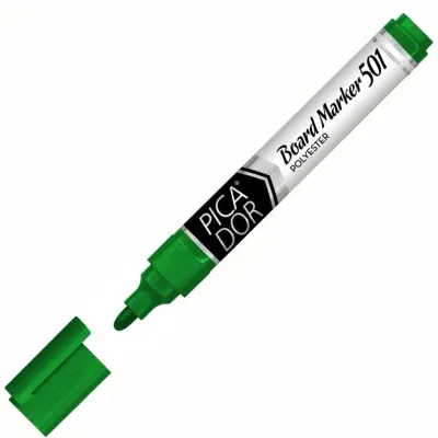 PICADOR BEYAZ TAHTA KALEMİ 501 YUVARLAK UÇ YEŞİL KX004