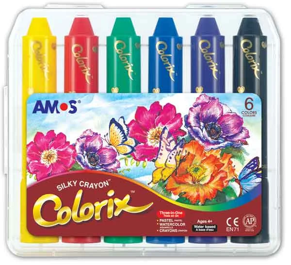 AMOS PASTEL BOYA COLORIX ÜÇÜ BİR ARADA  6 LI PP KUTU CRX5PC6