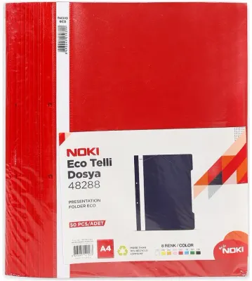 HB NOKİ TELLİ DOSYA ECO 4828 KIRMIZI 50 Lİ