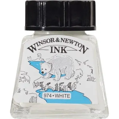 W&amp;N ÇİZİM MÜREKKEBİ DRAWING INK 14 ML WHITE 702 WN-1005702