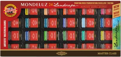 KOHINOOR SET OF ARTISTS AQUARELL COLOURS 24 LANDSC