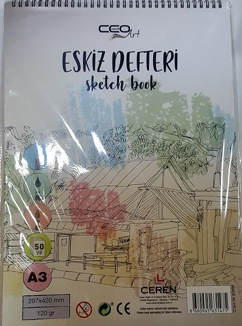 CEO ART ESKİZ DEFTER KRAFT A4 120GR 50 YP.