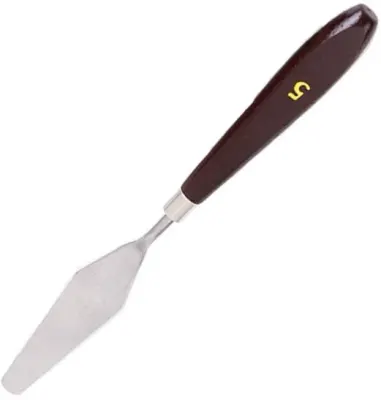 CEOART METAL SPATULA TEKLİ NO:5 (BOYALI AHŞAP SAP) CEO-SN0009
