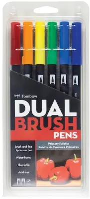 TOMBOW AB-T DUAL BRUSH PEN GRAFİK KALEMİ SETİ 6 RENK PRIMARY (162) T-AB-T-6CPR
