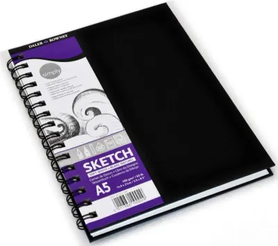 DALER ROWNEY SKETCH ESKİZ DEFTERİ SIMPLY SERİSİ SERT KAPAK SPİRALLİ A5 100 GR 54 SF SOFT BEYAZ 48225