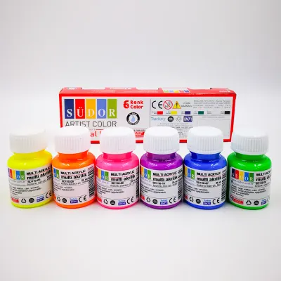 SÜDOR AKRİLİK BOYA SET MULTİ FOSFORLU 6X25ML SD116-F