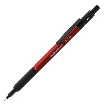 SCRIKSS OFFICE VERSATİL KALEM GRAPH-X METAL ŞEFFAF AMBALAJ 0.7 KIRMIZI