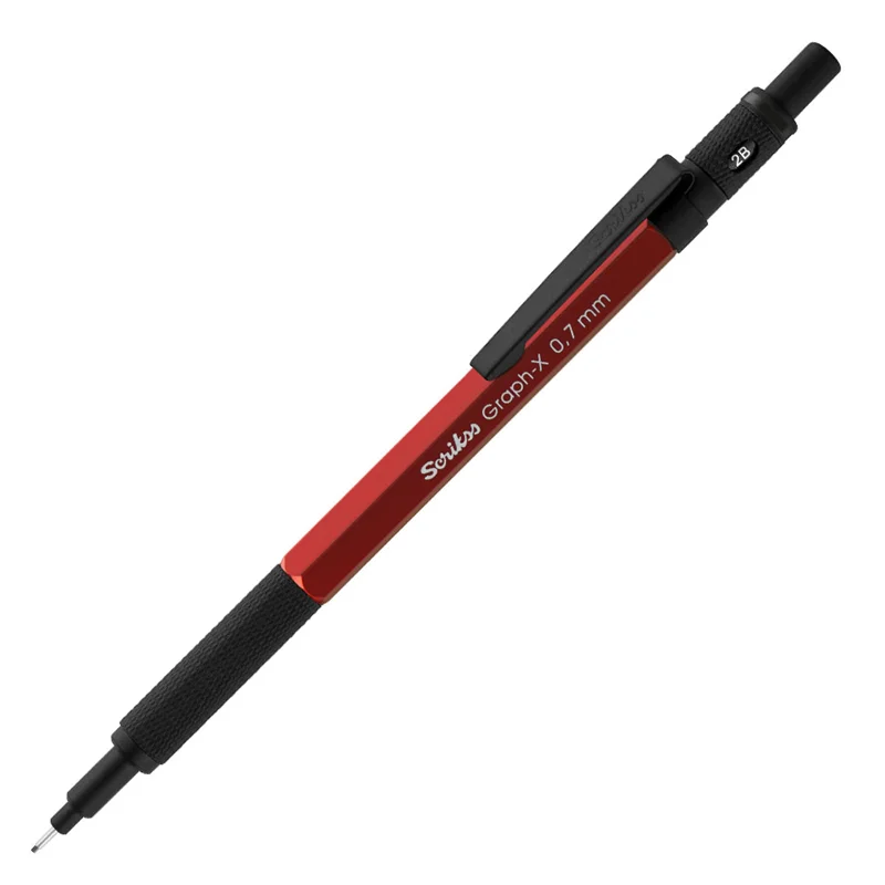 SCRIKSS OFFICE VERSATİL KALEM GRAPH-X METAL ŞEFFAF AMBALAJ 0.7 KIRMIZI