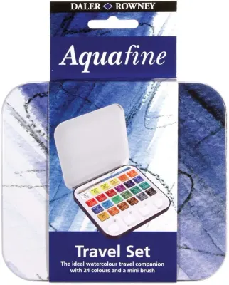 DALER ROWNEY SULU BOYA AQUAFINE SET SEYAHAT SETİ 24 LÜ YARIM BOY METAL KUTU 131900924