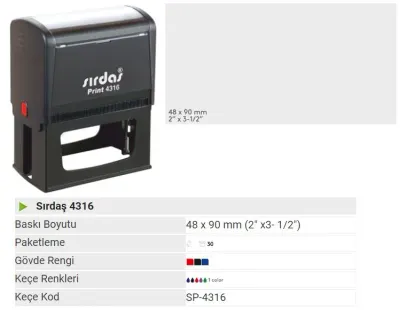 MOBİSTAMPS KAŞE 4316 KIRMIZI KEÇELİ