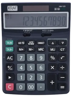 KRAF HESAP MAKİNESİ MASAÜSTÜ 12 HANE TAX HM-120