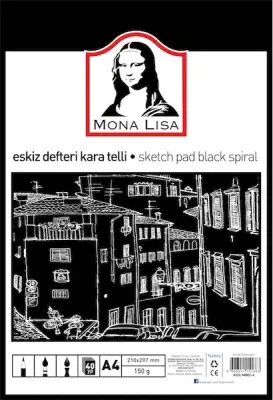 SÜDOR ESKİZ DEFTERİ SPİRALLİ 150g A4 KARA 40YP MN02-4