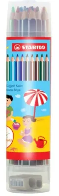 STABILO KURU BOYA TRIO THICK 18 RENK ÜÇGEN KALIN PLASTİK TÜP 203/18-PT