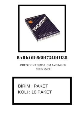 PRESIDENT AYDINGER 35x50 90/95 GR 250 Lİ
