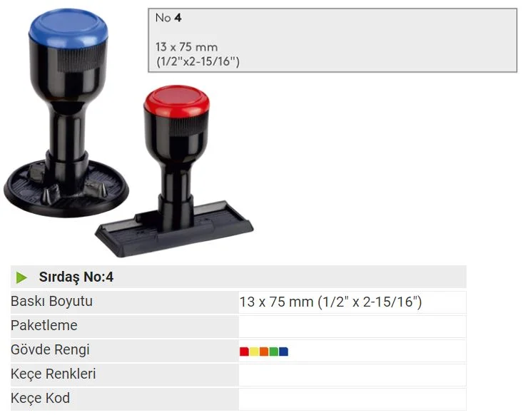 SIRDAŞ MÜHÜR SAPI PLASTİK  P4 75x13 MM