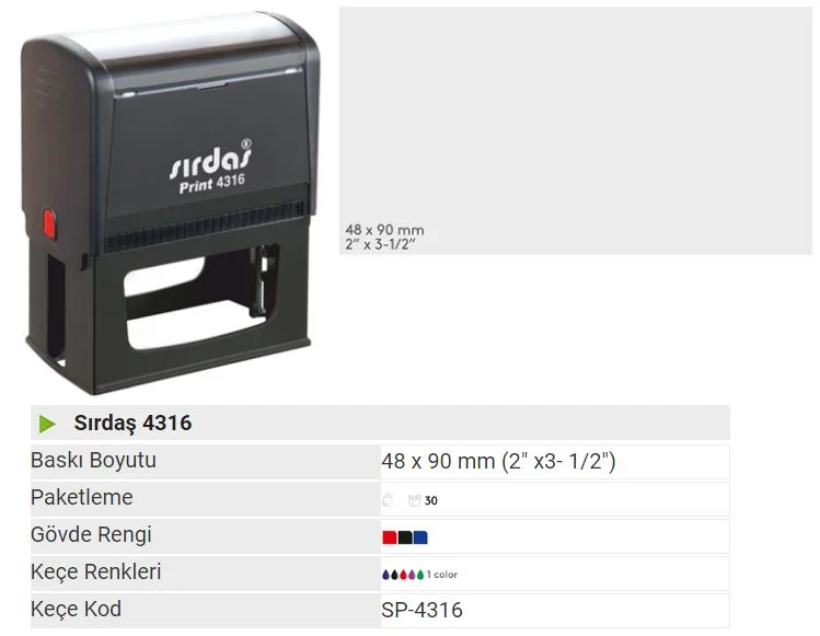 MOBİSTAMPS KAŞE 4316 YEŞİL KEÇELİ