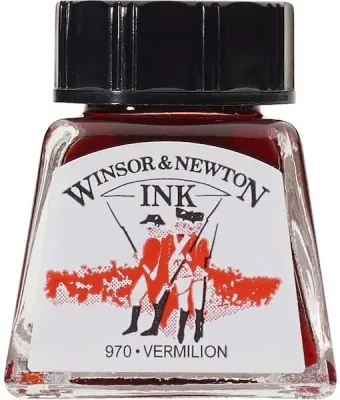 W&amp;N ÇİZİM MÜREKKEBİ DRAWING INK 14 ML VERMILION 680 WN-1005680