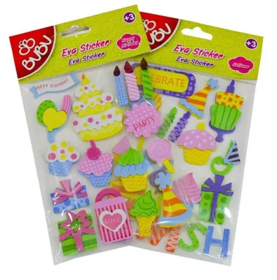 BU-BU EVA STICKER 3D EĞLENCELİ PARTİ STANDI 24 LÜ STS015