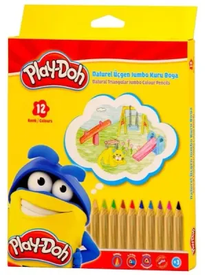 PLAY-DOH KURU BOYA 12 RENK NATUREL JUMBO PLAY-KU009