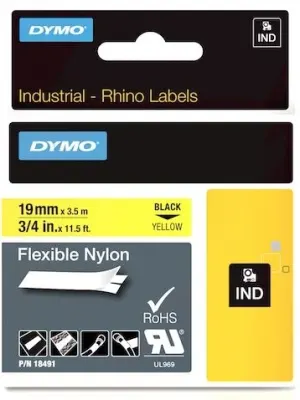 DYMO ŞERİT RHİNOPRO 19MM x 3.5MT SARI/SİYAH 18491