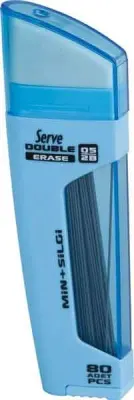 SERVE MİN DOUBLE 0.7 2B + SİLGİ GÖK MAVİ 10 LU KARTON SV-DSMGM07-T