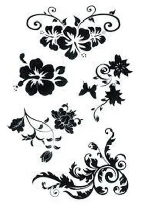 HERMA ETİKET TATTOO YOUNG LINE SİYAH BEYAZ ÇİÇEKLER 6212