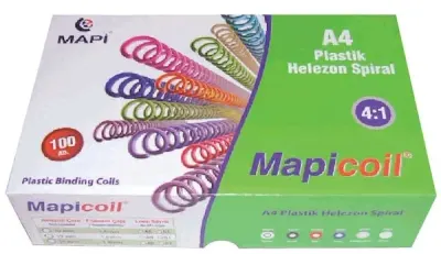 MAPİ SPİRAL PLASTİK HELEZON 4:1 14MM KIRMIZI 100 ADET 48 LOP 2351403