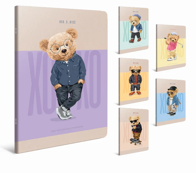 GIPTA DEFTER XOXO A4 TEL DİKİŞ KARTON KAPAK 60 YP. KARELİ 6269