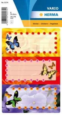 HERMA ETİKET VARIO OKUL ETİKETİ GLITTERY KELEBEKLER 5574