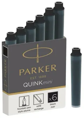 PARKER DOLMA KALEM KARTUŞU QUINK KISA 6 LI SİYAH 1950407