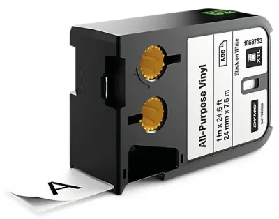 DYMO ETİKET RHINOPRO XTL ÇOK AMAÇLI VİNİL 24MM x 7MT BEYAZ/SİYAH 1868753