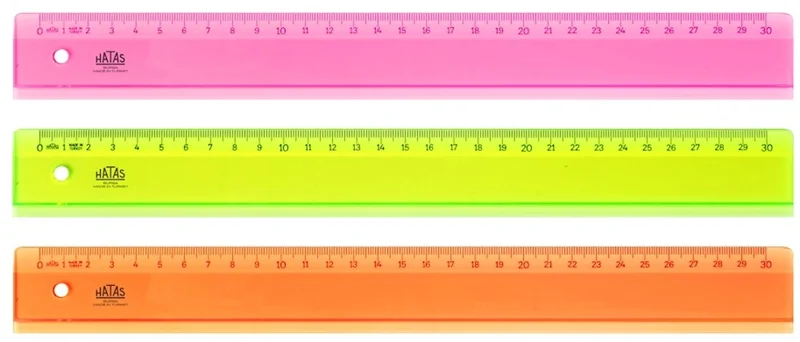HATAS CETVEL PLASTİK NEON GENİŞ 30 CM 00173