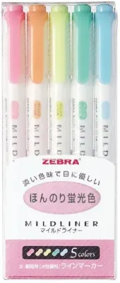 ZEBRA FOSFORLU KALEM MILDLINER SET 5C MILD 5C