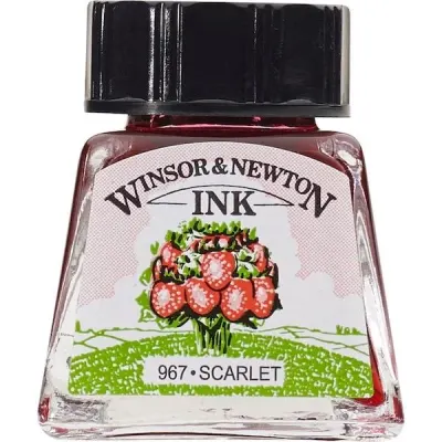 W&amp;N ÇİZİM MÜREKKEBİ DRAWING INK 14 ML SCARLET 601 WN-1005601