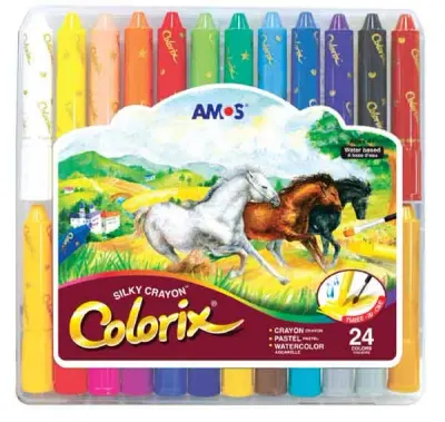 AMOS PASTEL BOYA COLORIX ÜÇÜ BİR ARADA 24 LÜ PP KUTU CRX5PC24