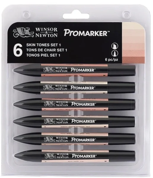 W&amp;N PROMARKER KALEM SET 6 RENK SKIN TONES 1 (TEN RENKLERİ) WN-0290029