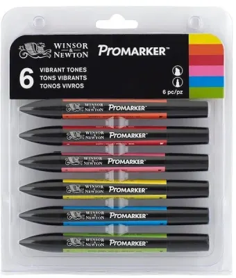 W&N PROMARKER KALEM SET 6 RENK VIBRANT TONES (GÜÇLÜ TONLAR) WN-0290025