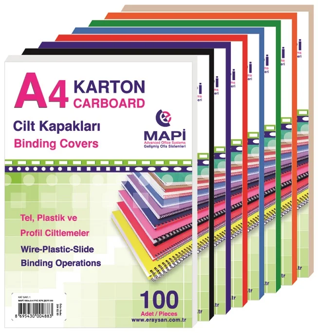 MAPİ CİLT KAPAĞI KARTON A4 250 GR TURUN 100LÜ 2044208