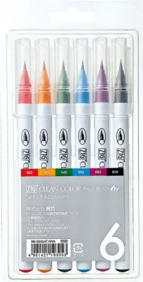 ZIG CLEAN COLOR REAL BRUSH RB-6000AT/ 6VA 6LI