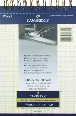 MEAD BLOKNOT CAMBRIDGE SPİRALLİ KARTON KAPAK A5 FİLDİŞİ 140 YP KARELİ M-243890