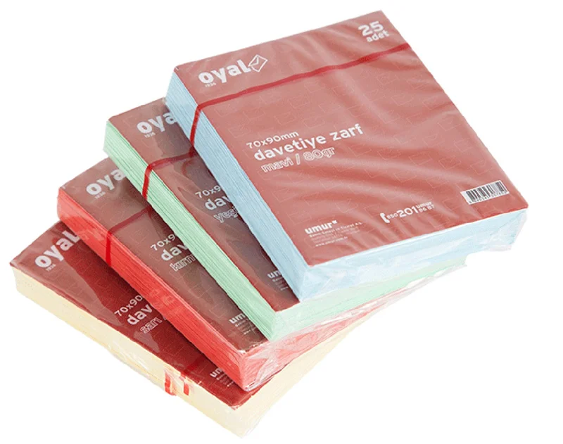 OYAL ZARF DAVETİYE 7x9 80 GR POŞETLİ KIRMIZI 25 Lİ 30008207